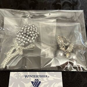 Gray faux pearl jewelry set